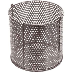 PERFORATED ROUND BASKET 8-5/8"DIA X 8-1/4"H PLAIN STEEL - PRICE EACH FOR QTY 1-4 by Marlin Steel Wire Products Inc PERFORATED ROUND BASKET 8-5/8"DIA X 8-1/4"H PLAIN STEEL - PRICE EACH FOR QTY 1-4 by Marlin Steel Wire Products Inc