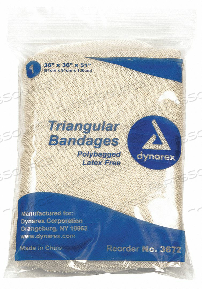 TRIANGULAR BANDAGE 36IN W X 51IN L PK12 by Dynarex