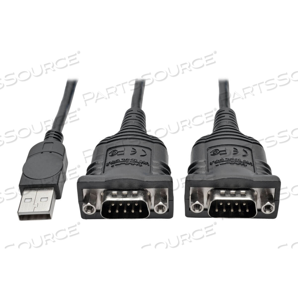 6FT 2-PORT USB TO DB9/ RS 232 SERIAL ADAPTER FTDI, COM RETENTION by Tripp Lite