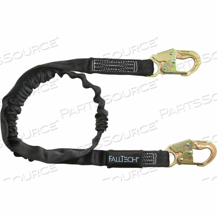 HEAVYWEIGHT 6' SHOCK ABSORBING LANYARD, SINGLE LEG, WITH 2 SNAP HOOKS by Falltech HEAVYWEIGHT 6' SHOCK ABSORBING LANYARD, SINGLE LEG, WITH 2 SNAP HOOKS by Falltech