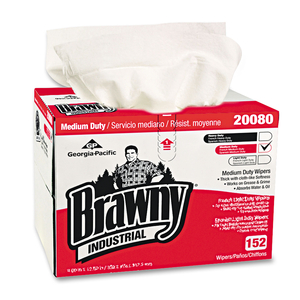PREMIUM DRC WIPERS, PAPER, 12.5 X 16.75, WHITE, 152/BOX by Brawny PREMIUM DRC WIPERS, PAPER, 12.5 X 16.75, WHITE, 152/BOX by Brawny