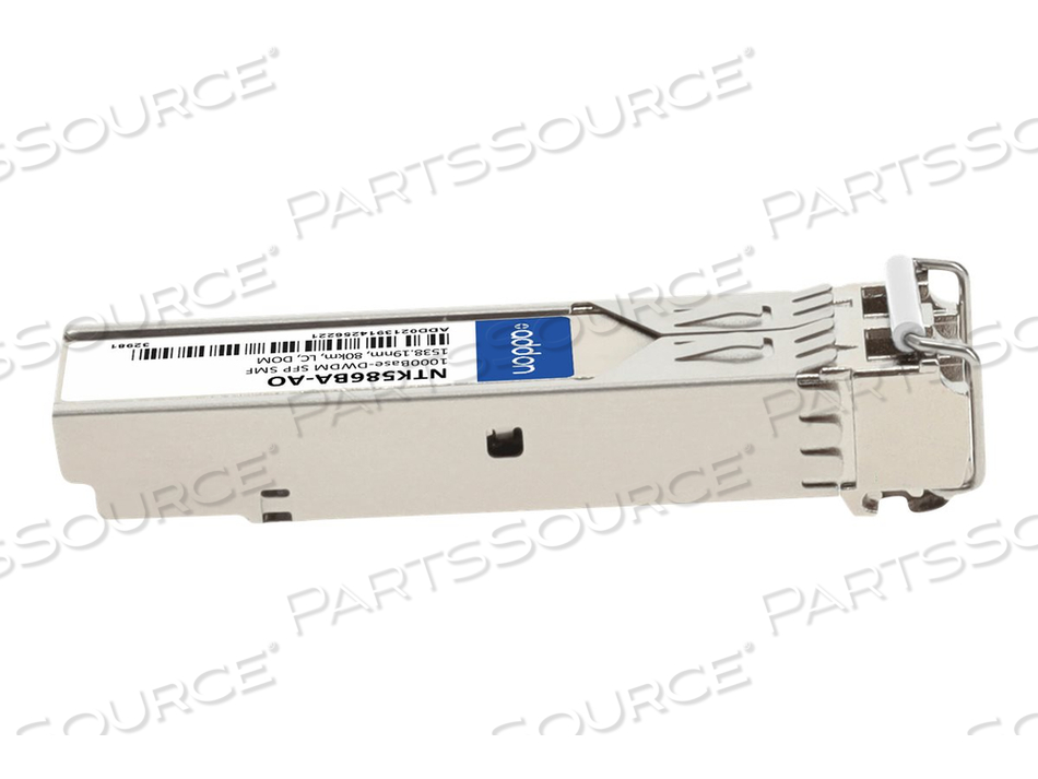 ADDON, SFP (MINI-GBIC) TRANSCEIVER MODULE (EQUIVALENT TO: CIENA NTK586BA), GIGE, 1000BASE-DWDM, LC SINGLE-MODE, UP TO 49.7 MILES, 1538.19 NM by ADDON
