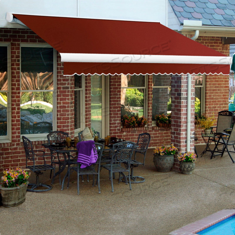 RETRACTABLE AWNING MANUAL 18'W X 10"D X 10"H TERRA COTTA 