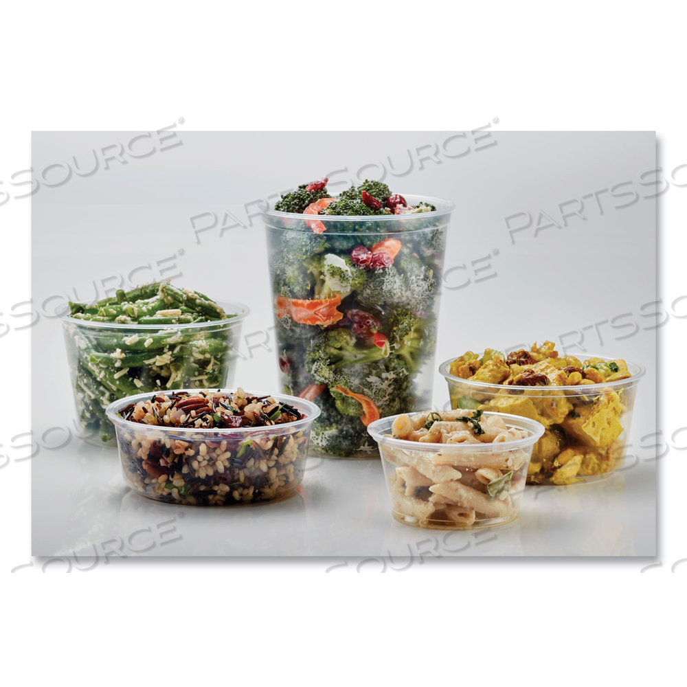 MICROWAVABLE DELI CONTAINERS, 24 OZ, 4.6 DIAMETER X 4.1 H, CLEAR, PLASTIC by Fabrikal