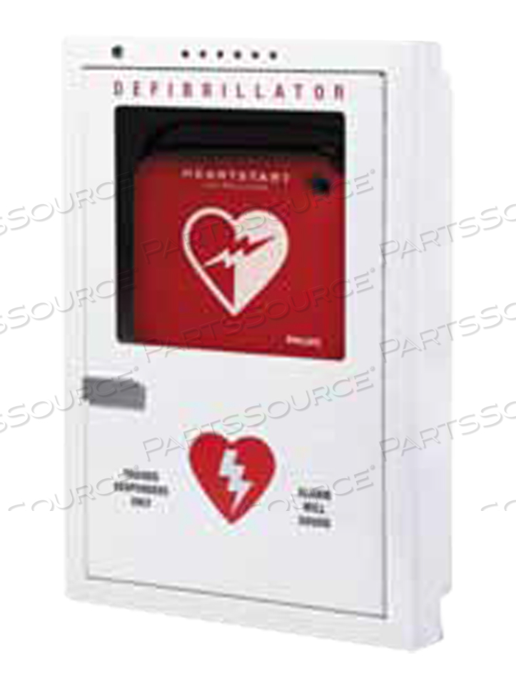 SEMI-RECESSED AED CABINET WITH ALARM AND LIGHTS by Philips Healthcare