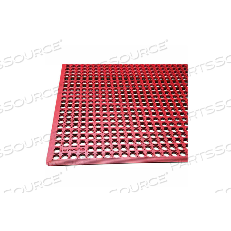 RHINO MATS K-SERIES COMFORT TRACT ANTI FATIGUE DRAIN MAT 1/2" THICK 3' X 20' RED 