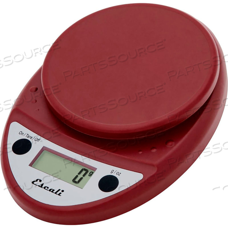 PRIMO COMPACT DIGITAL SCALE, 5000 G X 1 G, WARM RED by Escali PRIMO COMPACT DIGITAL SCALE, 5000 G X 1 G, WARM RED by Escali