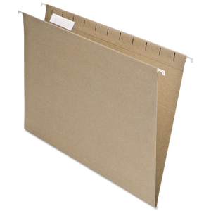 EARTHWISE BY PENDAFLEX 100% RECYCLED COLORED HANGING FILE FOLDERS, LETTER SIZE, 1/5-CUT TABS, NATURAL, 25/BOX by Esselte Pendaflex Corp.