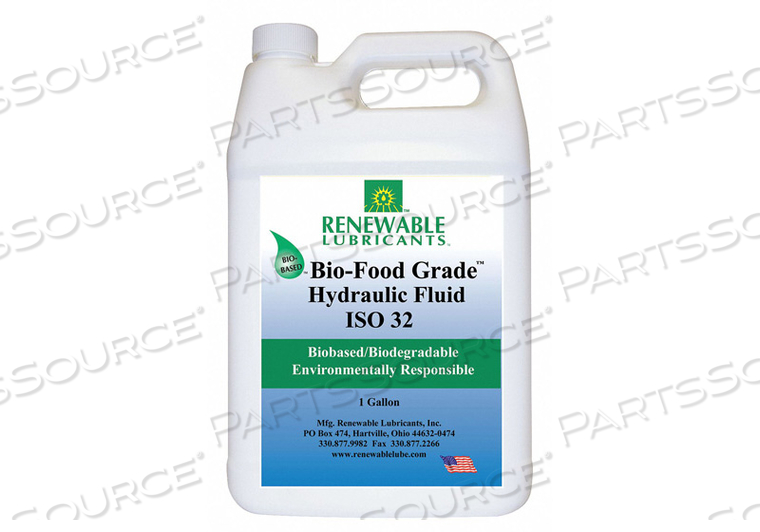 BIO-FOOD GRADE HYDRAULIC FLUID 1 GAL 32 by Renewable Lubricants BIO-FOOD GRADE HYDRAULIC FLUID 1 GAL 32 by Renewable Lubricants