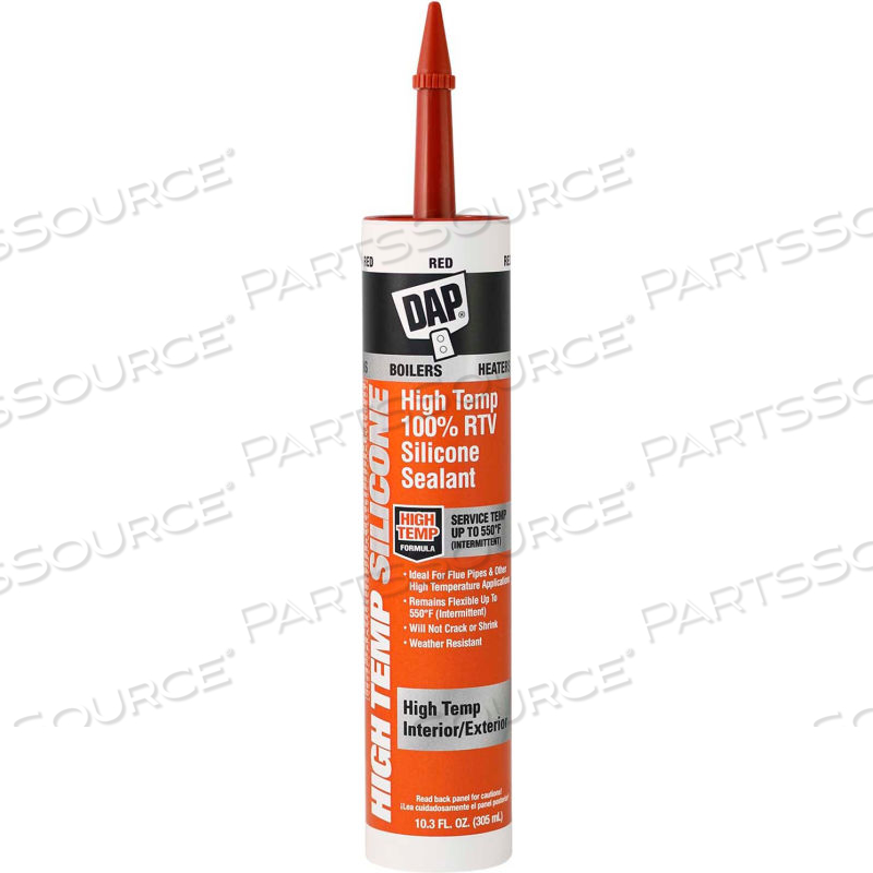 HI-TEMP 100% RTV SILICONE SEALANT - 10.1 OZ., RED - by DAP Products Inc.