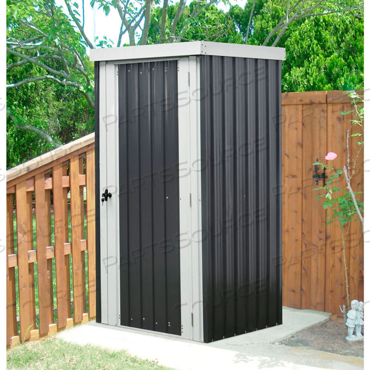 HANOVER GALVANIZED STEEL SHED, 31-7/8"L X 38-3/5"W X 70-7/8"H, DARK GRAY/WHITE by Almo