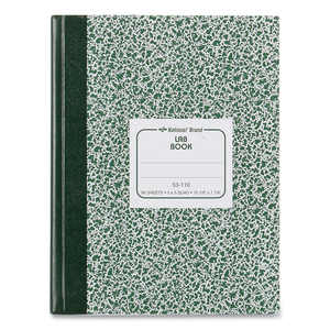 LAB NOTEBOOK, QUADRILLE RULE, GREEN MARBLE COVER, 10.13 X 7.88, 96 SHEETS by National