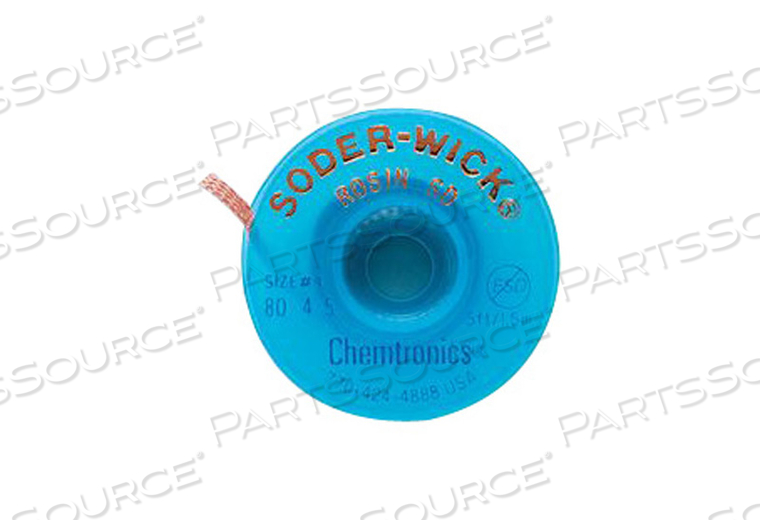 5FT L X 2.8MM W COPPER SODER-WICK® ROSIN #4 BLUE STATIC DISSIPATIVE BOBBIN DESOLDERING BRAID by Newark / Element 14