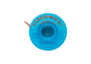 5FT L X 2.8MM W COPPER SODER-WICK® ROSIN #4 BLUE STATIC DISSIPATIVE BOBBIN DESOLDERING BRAID by Newark / Element 14