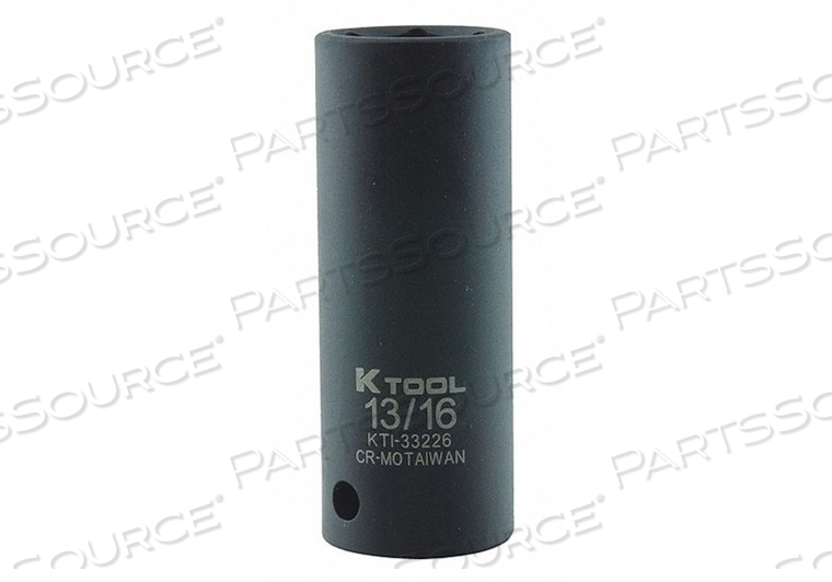 IMPACT SOCKET SAE 13/16IN 3-1/16IN.L HEX by KTI