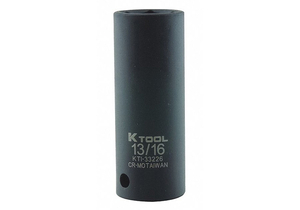 IMPACT SOCKET SAE 13/16IN 3-1/16IN.L HEX by KTI