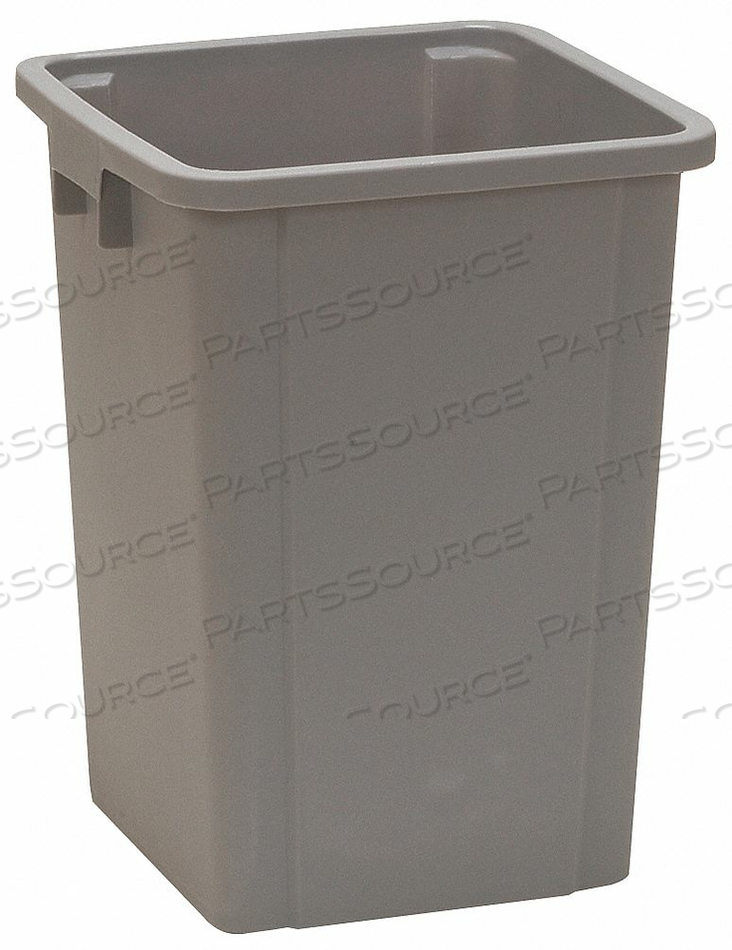 GRAINGER TRASH CAN, SQUARE, GRAY, 16 GAL CAPACITY, 15 7/8 IN WD/DIA, 15 7/8 IN DP, 21 1/4 IN HT by Tough Guy GRAINGER TRASH CAN, SQUARE, GRAY, 16 GAL CAPACITY, 15 7/8 IN WD/DIA, 15 7/8 IN DP, 21 1/4 IN HT by Tough Guy