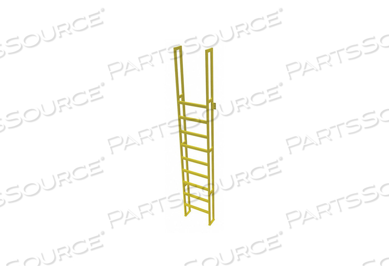 FIXED LADDER 12 FT 4-5/8 IN H 750 LB. 