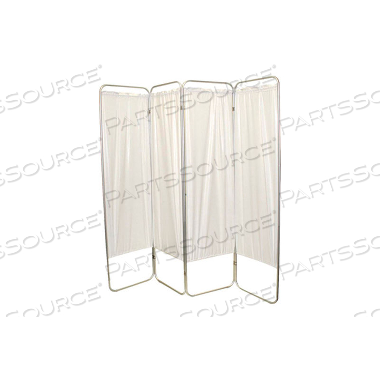 FEI STANDARD 4-PANEL PRIVACY SCREEN, 6 MIL VINYL PANELS, 62"W X 68"H, WHITE by Fabrication Enterprises