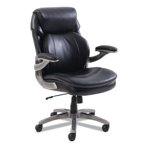 COSSET MID-BACK EXECUTIVE CHAIR, SUPPORTS UP TO 275 LB, 18.5" TO 21.5" SEAT HEIGHT, BLACK SEAT/BACK, SLATE BASE by SertaPedic COSSET MID-BACK EXECUTIVE CHAIR, SUPPORTS UP TO 275 LB, 18.5" TO 21.5" SEAT HEIGHT, BLACK SEAT/BACK, SLATE BASE by SertaPedic