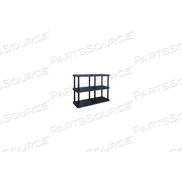 STRUCTURAL PLASTIC ADJUSTABLE VENTED SHELVING, 66"W X 16"D X 45"H, BLACK by SPC Industrial STRUCTURAL PLASTIC ADJUSTABLE VENTED SHELVING, 66"W X 16"D X 45"H, BLACK by SPC Industrial