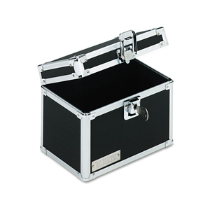 VAULTZ LOCKING INDEX CARD FILE WITH FLIP TOP, HOLDS 450 4 X 6 CARDS, 7 X 5 X 5, BLACK by Vaultz