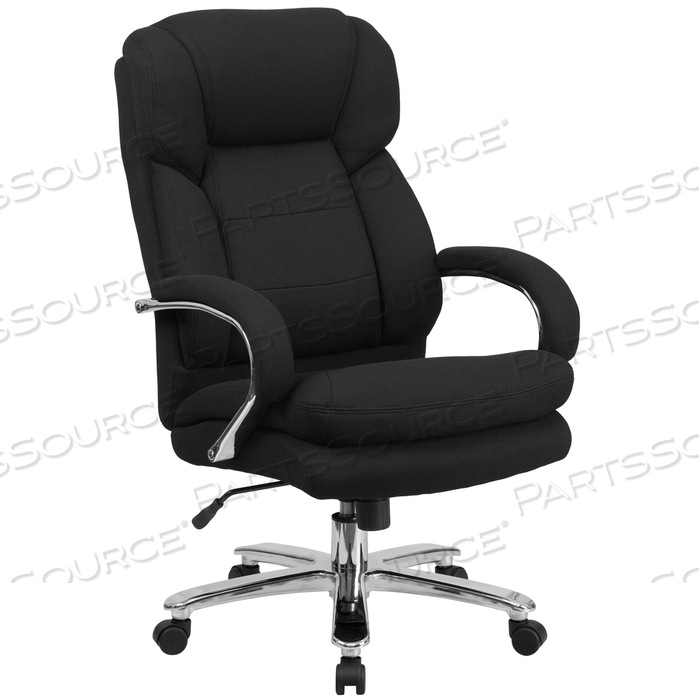 HERCULES SERIES 24/7 INTENSIVE USE BIG & TALL 500 LB. RATED BLACK FABRIC EXECUTIVE ERGONOMIC OFFICE CHAIR WITH LOOP ARMS by Flash Furniture