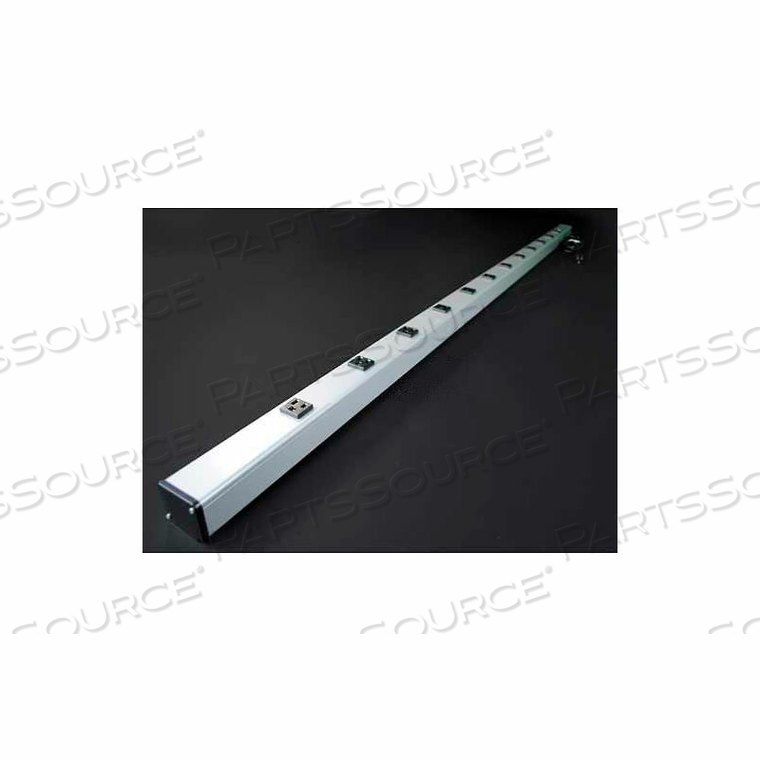 UL2062BC MULTI-OUTLET POWER UNIT, 125V, 15A, 72"L, 12 OUTLETS, 6' CORD by Wiremold