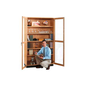 WOOD CLEAR DOOR STORAGE CABINET - 36"W X 16"D X 84"H by Diversified Woodcrafts