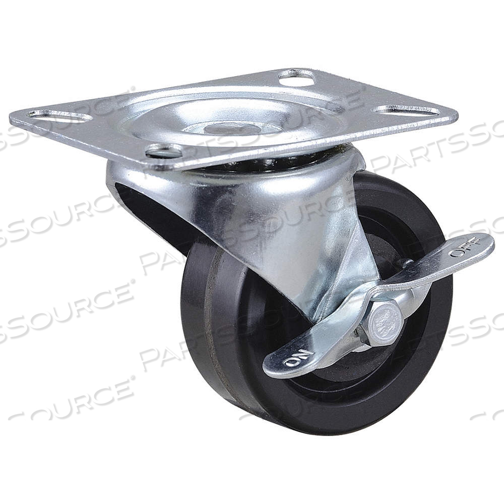 STANDARD PLATE CASTER, 3 IN WHEEL DIA., 225 LB, 3 3/4 IN MOUNTING HT, PHENOLIC, HARD by Approved Vendor