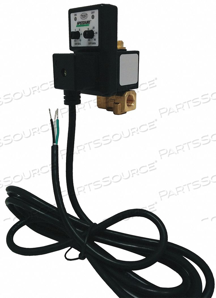 TIMED ELECTRIC AUTO DRAIN VALVE, PIPE SIZE 3/8 IN NPT, DRAIN SIZE 3/8 IN, DRAIN RATE 4.33 GPM, ADJUSTABLE DRAIN CYCLE 0.5 SEC TO 45 MIN, PUR by Speedaire