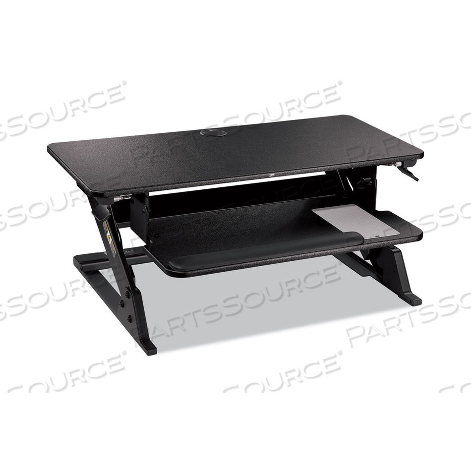 PRECISION STANDING DESK, 35.4" X 22.2" X 6.2" TO 20", BLACK by 3M Consumer
