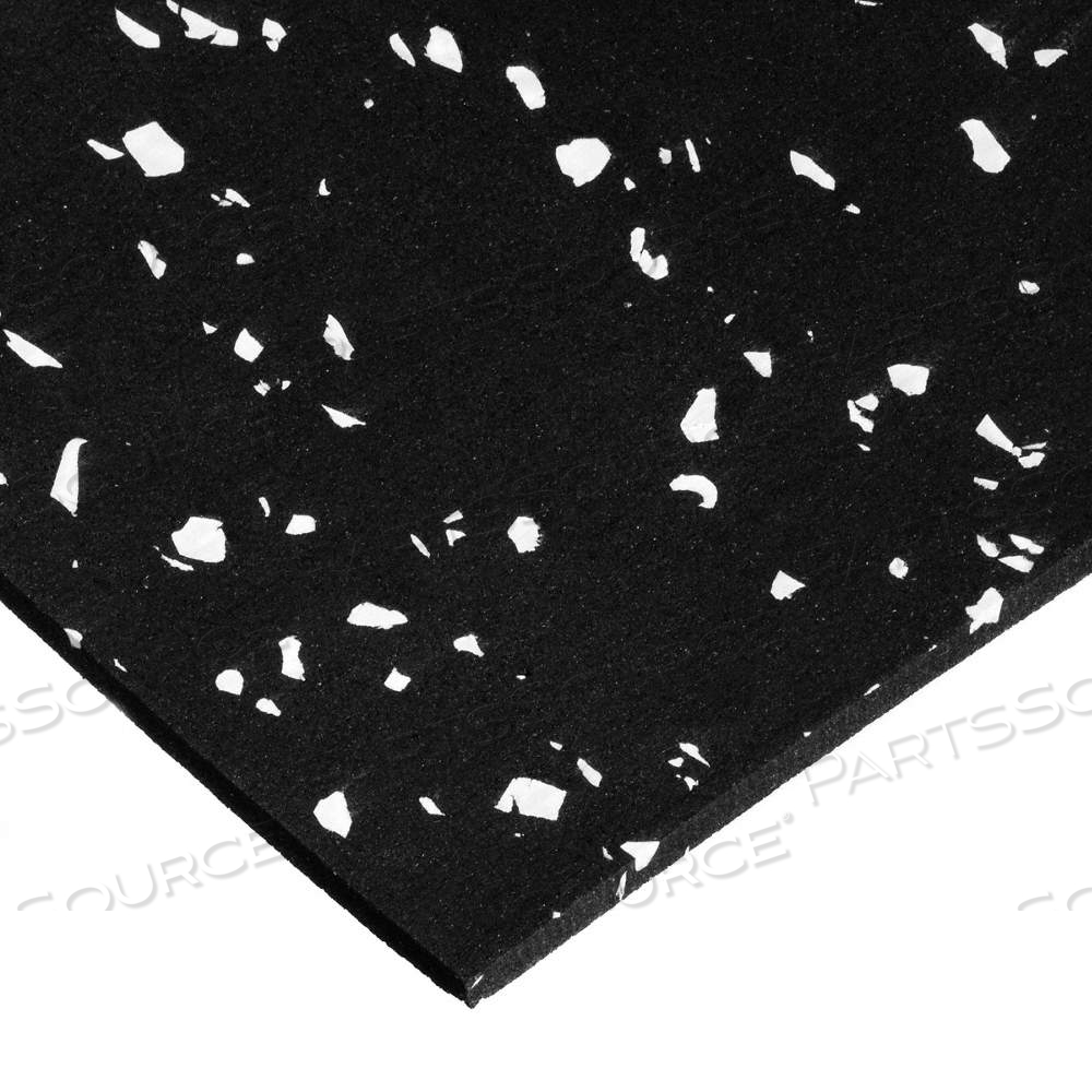 RECYCLED RUBBER ROLL, STD, 4 FT X 10 FT, 0.3125 IN THICK, 60A, PLAIN BACKING, SMOOTH, BLACK-SPECKLED by Approved Vendor