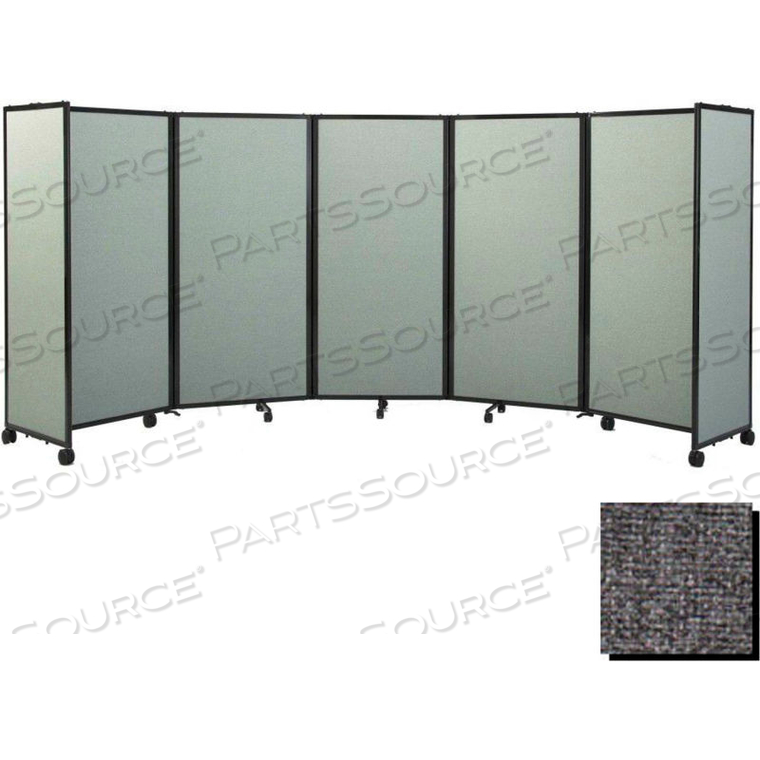 PORTABLE MOBILE ROOM DIVIDER, 7'6"X19'6" FABRIC, CHARCOAL GRAY by Versare Solutions, Inc. PORTABLE MOBILE ROOM DIVIDER, 7'6"X19'6" FABRIC, CHARCOAL GRAY by Versare Solutions, Inc.