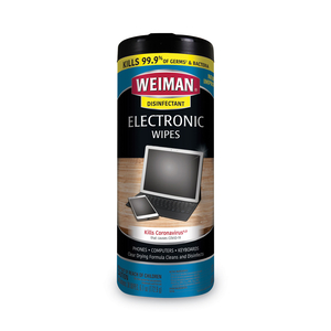 E-TRONIC WIPES, 7 X 8, WHITE, 30/CANISTER, 4/CARTON by Weiman