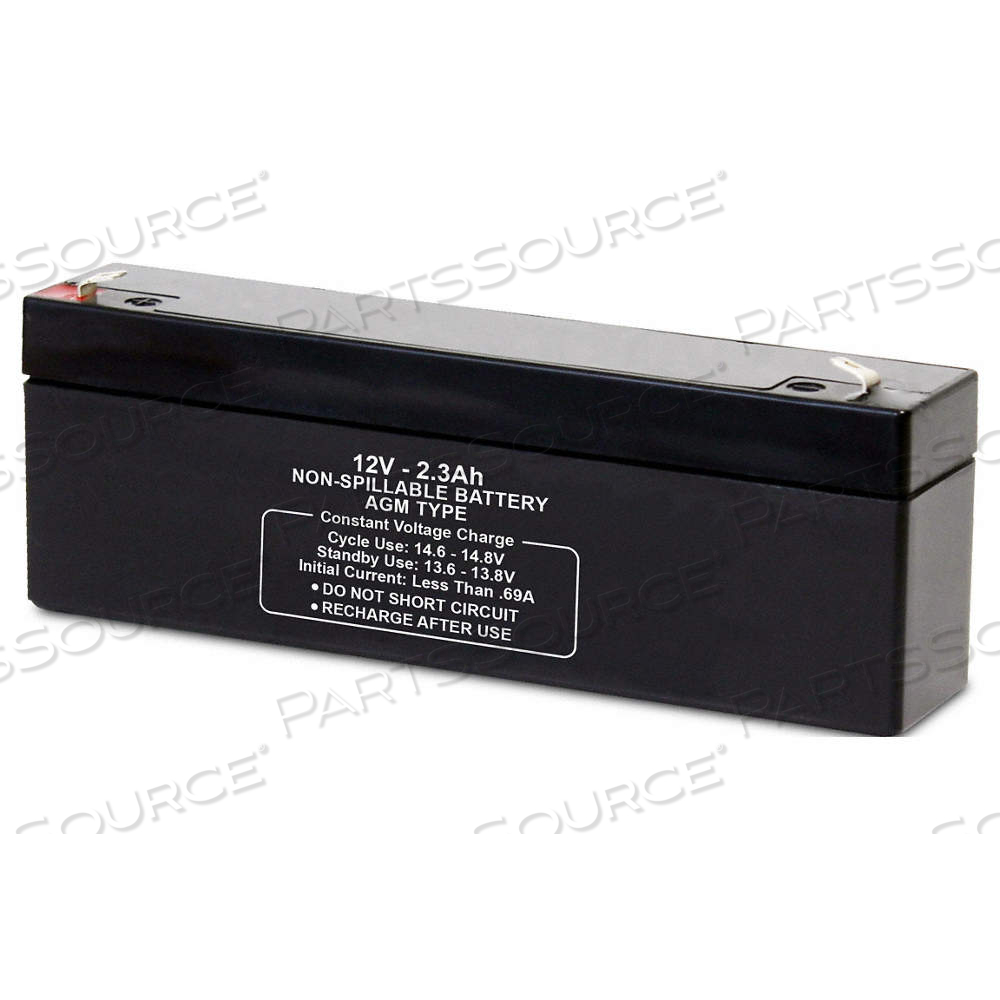 SEALED LEAD ACID BATTERY, 12V DC, 2.3 AH CAPACITY, 2.4 IN HT, 1.4 IN WD, 7.01 IN DP by Approved Vendor SEALED LEAD ACID BATTERY, 12V DC, 2.3 AH CAPACITY, 2.4 IN HT, 1.4 IN WD, 7.01 IN DP by Approved Vendor