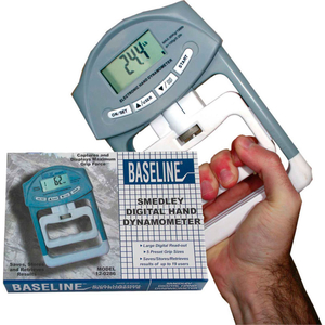 BASELINE ELECTRONIC SMEDLEY HAND DYNAMOMETER, ADULT, 200 LB. CAPACITY by Fabrication Enterprises
