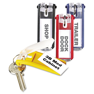 KEY TAGS FOR LOCKING KEY CABINETS, PLASTIC, 1.13 X 2.75, ASSORTED, 24/PACK by Durable