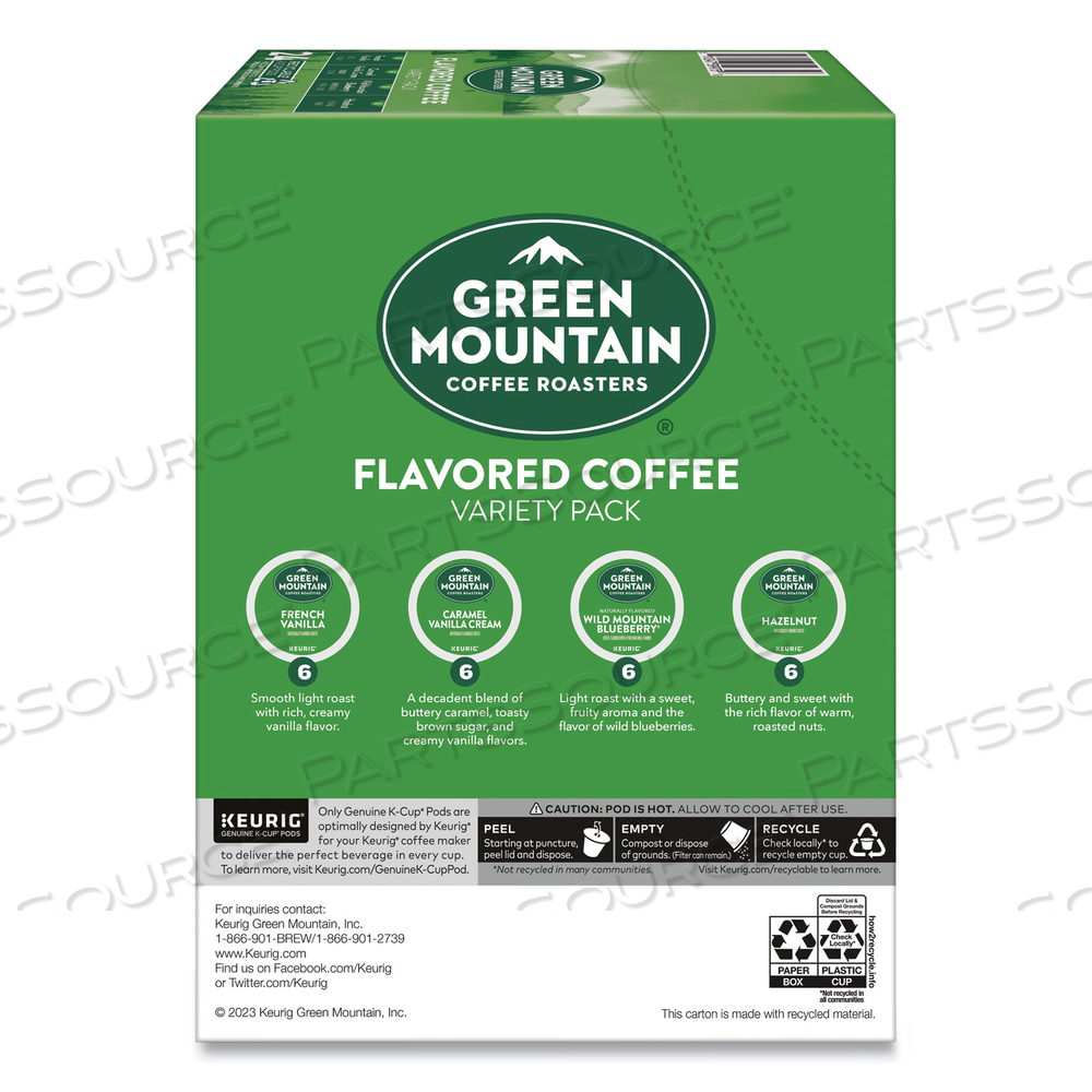 FLAVORED VARIETY COFFEE K-CUPS, ASSORTED FLAVORS, 0.38 OZ K-CUP by Green Mountain Coffee FLAVORED VARIETY COFFEE K-CUPS, ASSORTED FLAVORS, 0.38 OZ K-CUP by Green Mountain Coffee