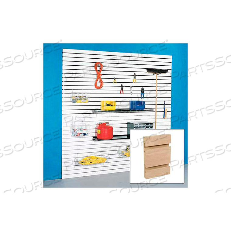 48" X 96" SLATWALL PANEL - RED OAK VENEER, WITH ALUMINUM INSERTS - PKG QTY 4 by Holland Panel Products