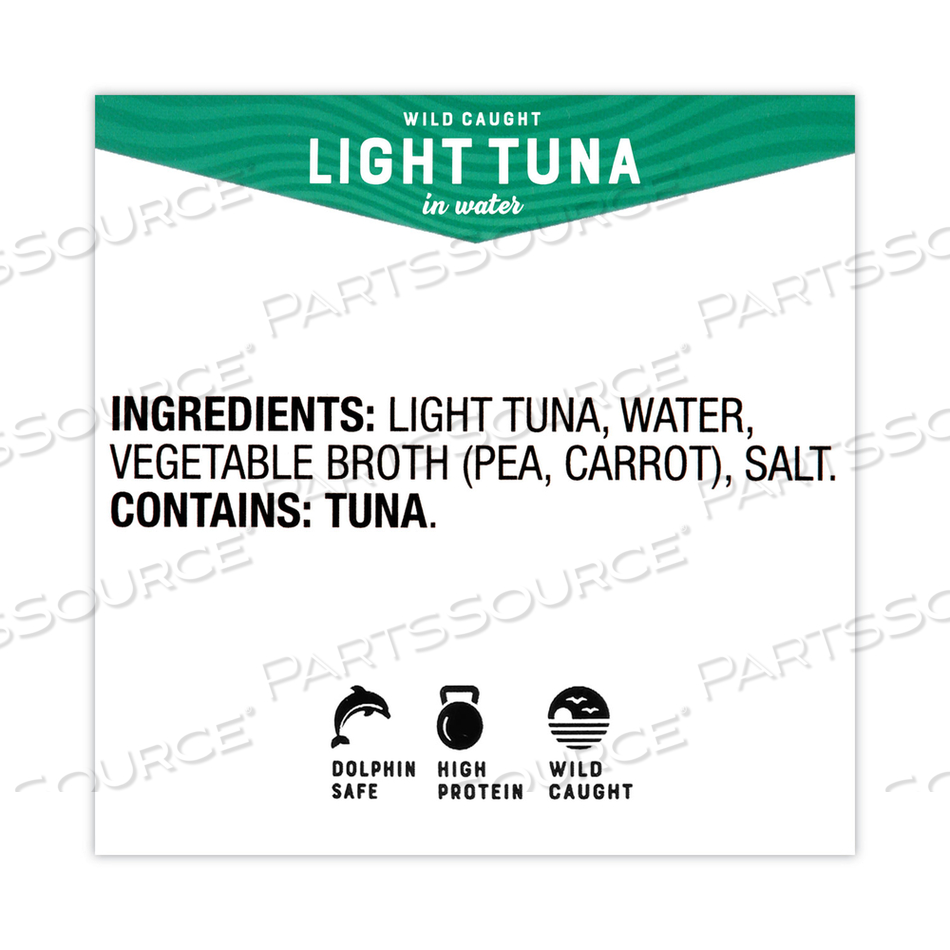 PREMIUM LIGHT TUNA IN WATER VALUE PACK, 2.5 OZ PACK, 10/BOX 