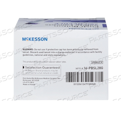 SAFETY LANCET, 28 GAUGE (100 PER BOX) by McKesson