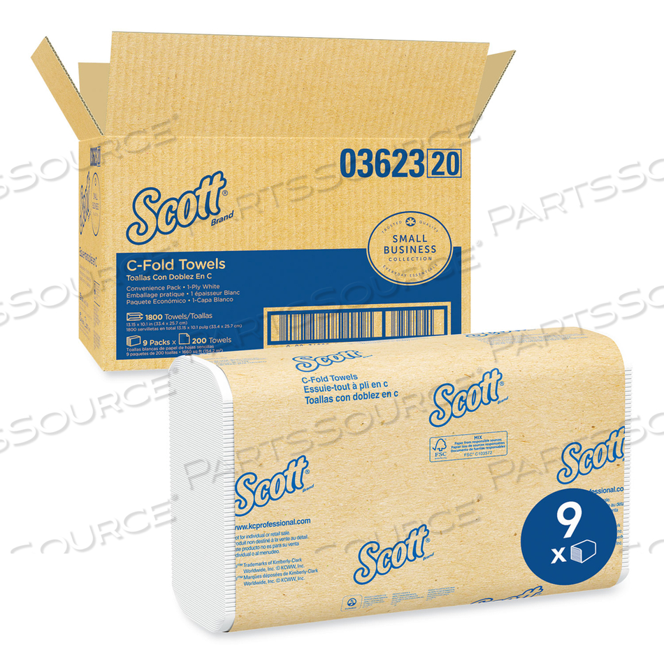 ESSENTIAL C-FOLD TOWELS FOR BUSINESS, CONVENIENCE PACK, 10.13 X 13.15, WHITE by Scott ESSENTIAL C-FOLD TOWELS FOR BUSINESS, CONVENIENCE PACK, 10.13 X 13.15, WHITE by Scott