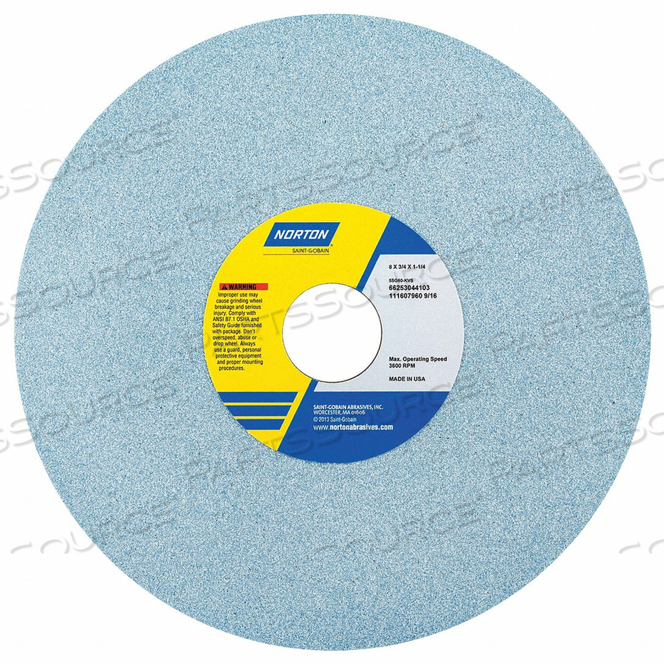 GRINDING WHEEL T1 8X3/4X1.25 CA 60G PK5 by Norton | Saint-Gobain Abrasives