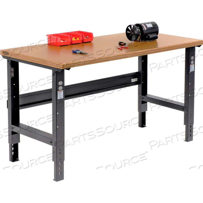 60X30 ADJUSTABLE HEIGHT WORKBENCH C-CHANNEL LEG - SHOP TOP SAFETY EDGE BLACK by Approved Vendor