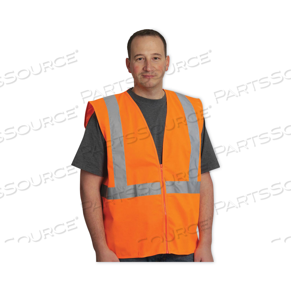 ANSI CLASS 2 HOOK AND LOOP SAFETY VEST, 2X-LARGE, HI-VIZ ORANGE by Protective Industrial Products