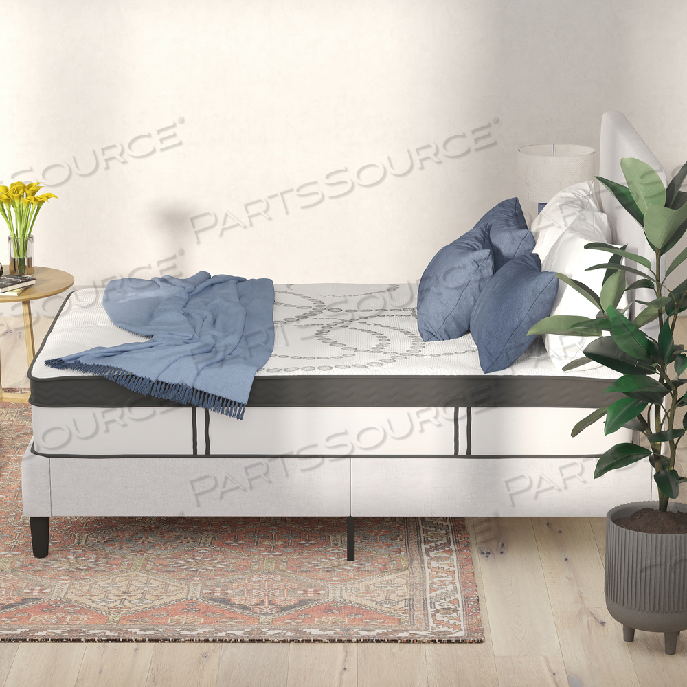 CAPRI COMFORTABLE SLEEP 12 INCH CERTIPUR-US CERTIFIED HYBRID POCKET SPRING MATTRESS, FULL MATTRESS IN A BOX by Flash Furniture