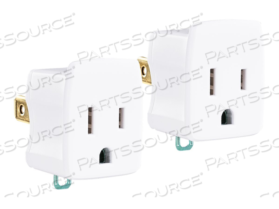 GT1W2PK, POWER CONNECTOR ADAPTER, NEMA 5-15R (R) TO NEMA 1-15P (P), 125 V, 15 A, WHITE (PACK OF 2) by CyberPower