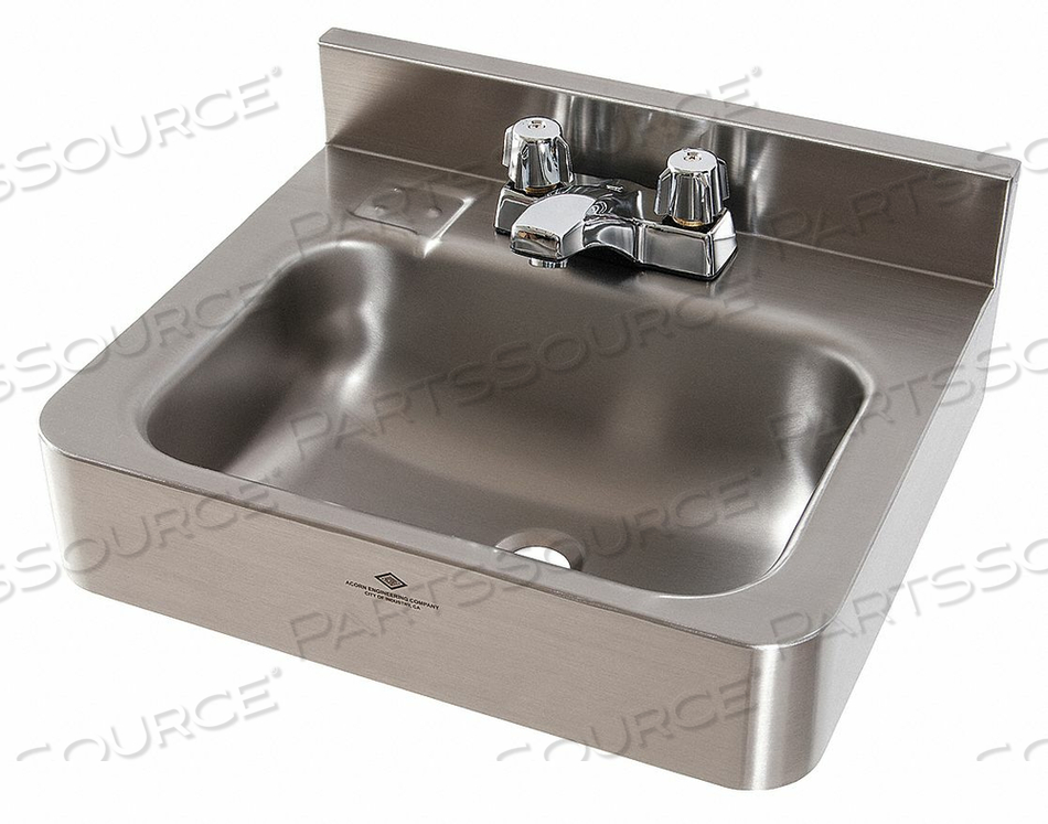 LAVATORY SINK WITH FAUCET SILVER by Dura-Ware