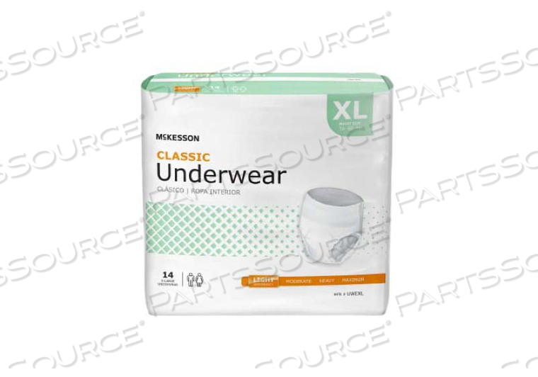 CLASSIC LIGHT ABSORBENT UNDERWEAR, EXTRA LARGE (14 PER BAG) by McKesson CLASSIC LIGHT ABSORBENT UNDERWEAR, EXTRA LARGE (14 PER BAG) by McKesson